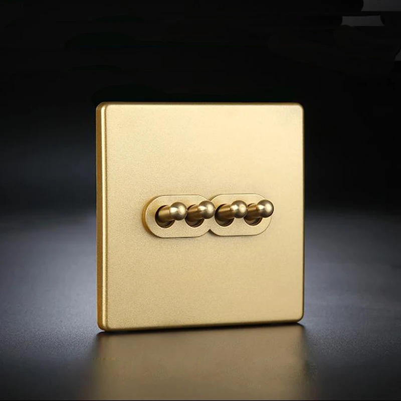 Винтажный латунный рычажный переключатель на 1-4 клавиши двухсторонний