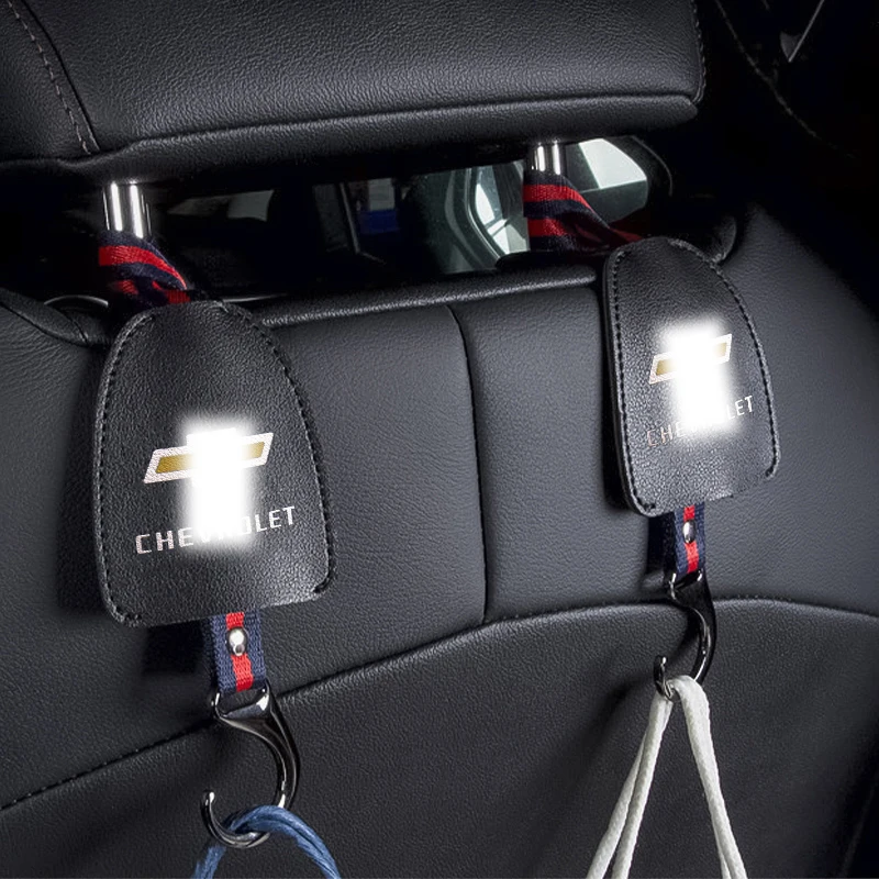 

Car Hook behind the seat ,Car Seat Headrest back Hook Hanger bag Holder cover logo for Camaro Silverado cruze malibu