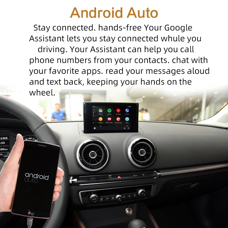 Беспроводной Apple Carplay Android авто для AUDI A3 Q3 оригинальный экран Поддержка MirrorLink