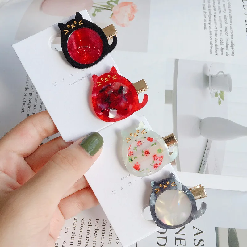 Fashion Acetate Totoro Hair clip Chinchilla Side Clamp Hair Pins Primping Hair Barrette Accessories
