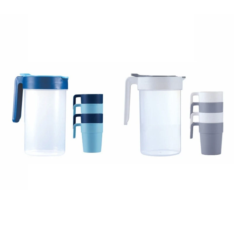 

H55A 5 Pcs Thickened Home Water Pitcher with Handle 1800ml Ice Guard Tea Pot Kettle Jug Durable Bar Curling Cold Beverages