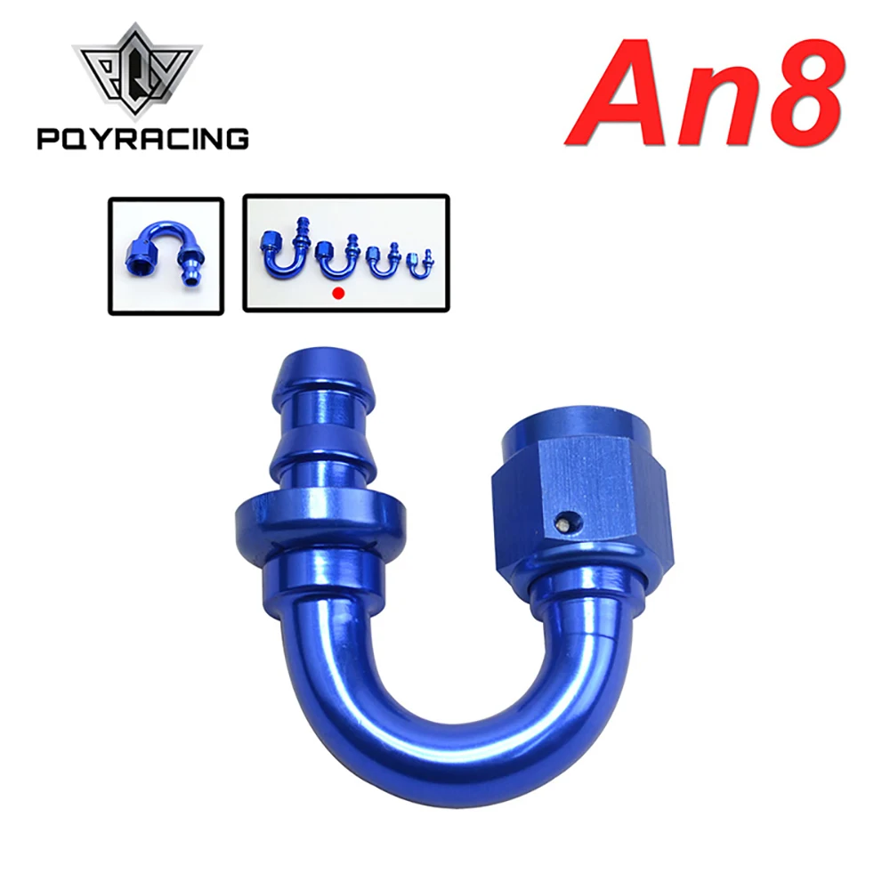 

PQY - AN8 8AN 180 Degree Push On Lock Socketless Hose End Fitting Adapter PQY-SL2018-08-011