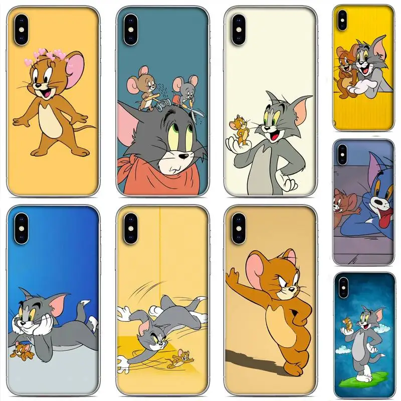 

Cat TOM Mouse JERRYS Phone Case For Clear-Iphone 5 5s se 6 6s 7 8 11 12 X Xs Xr Pro Plus Max Mini Cover