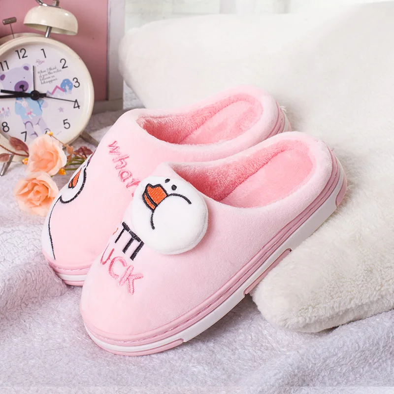 Мультяшное животное утка домашняя обувь Детская меховая подкладка зимняя теплая
