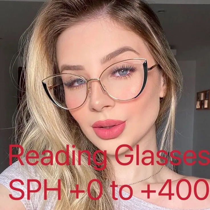 

ZAOLIHU Anti Blue Light Computer Eyewear Retro Women Reading Glasses Cat Eye Design Bifocal Lady Eyeglasses Myopia Glasses