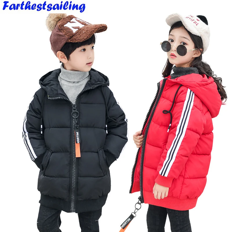 Детские зимние пальто для мальчиков и девочек Плотные хлопковые куртки Теплый