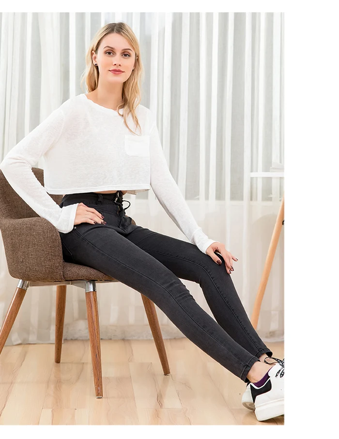 LEIJIJEANS, обтягивающие повседневные женские джинсы большого размера с высокой талией, удобные длинные женские джинсы размера плюс, черные, серые обтягивающие женские джинсы 9202