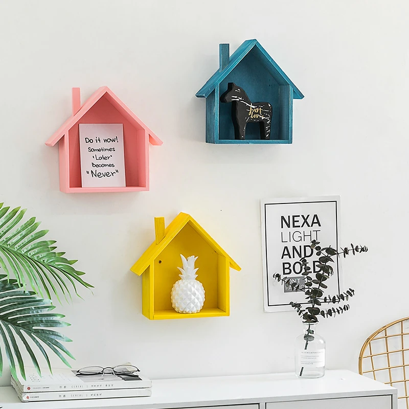 Настенная подвеска деревянный маленький дом для дома спальни комнаты ресторана