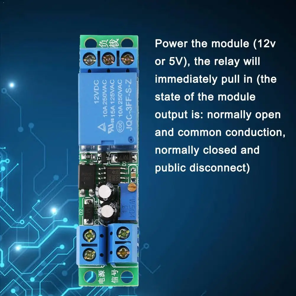Релейный модуль с задержкой 12 В постоянного тока низкоуровневый триггерный