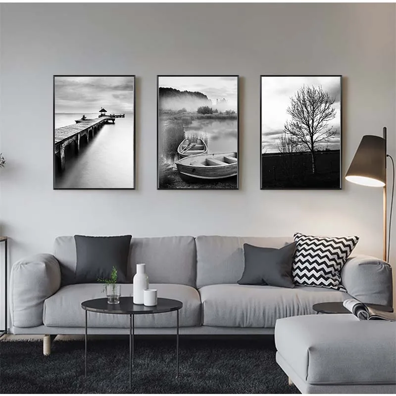 Скандинавский пейзаж холст настенное Искусство Плакат в скандинавском стиле