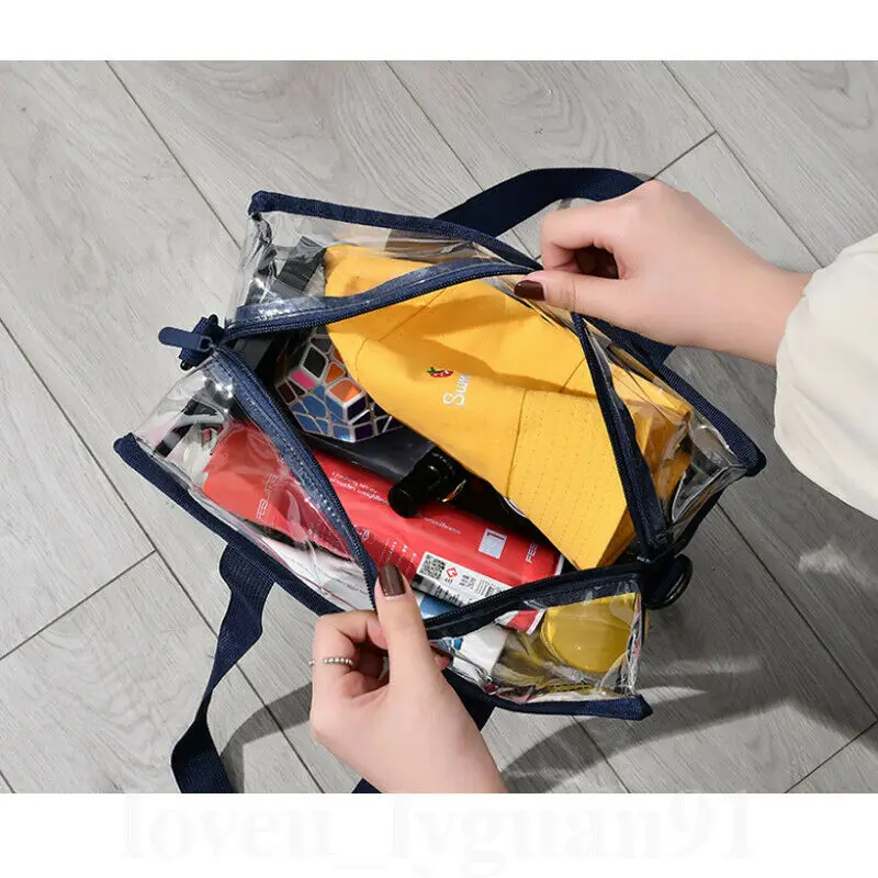 Clear Transparent Tote Vinyl Plastic PVC Women Shoulder bag for lady Jelly Bag Beach Beauty Makeup Handbag | Багаж и сумки