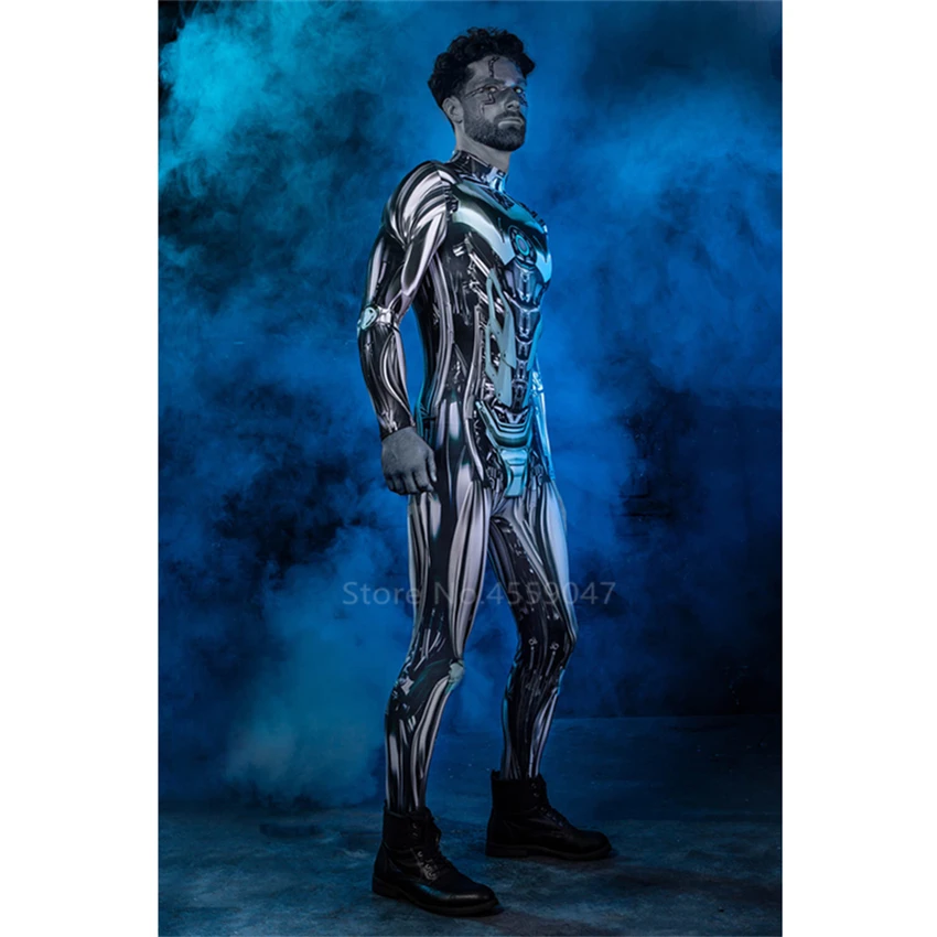 Костюм комбинезон мужской для косплея костюм робота взрослых на Хэллоуин с