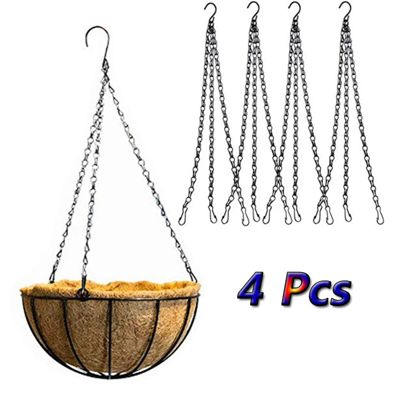 

4Pcs Cachepot for flowers Hanging Basket Chain Replacement Flower Pot Iron flower pots and planters Hanging garden accessories