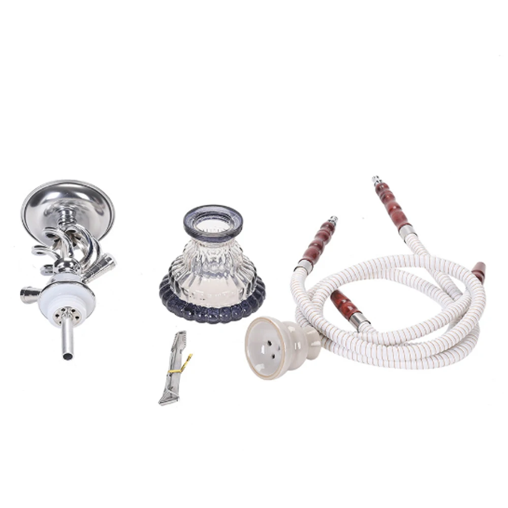 

2Pcs Aluminum Alloy Hookah Chicha With 2 Silicone Hose And Shisha Bowl Tongs Narguile Cigarette Party Bar Tobacco Accessories