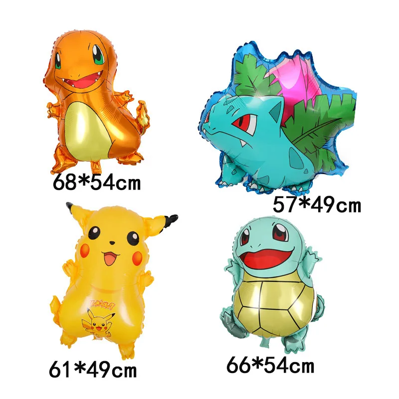 mix 4PCS/lot Pikachu Pokemon Go Helium Foil Balloons Cartoon Inflatable Children Birthday Party Decorations Supplies Kids Toys Decor - Цвет: mix