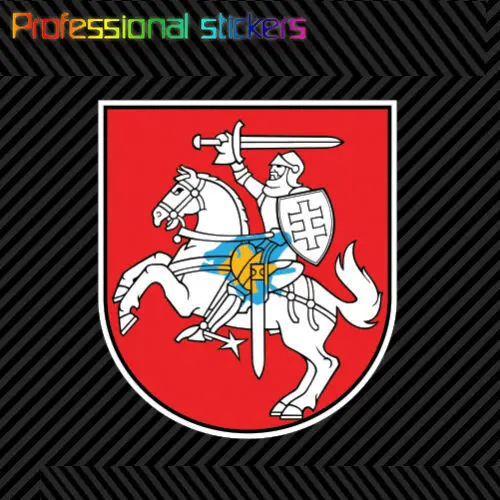 

Lithuanian Coat of Arms Sticker Decal Self Adhesive Vinyl Lithuania Flag LTU LT Stickers for Cars, Bicycles, Laptops, Motos
