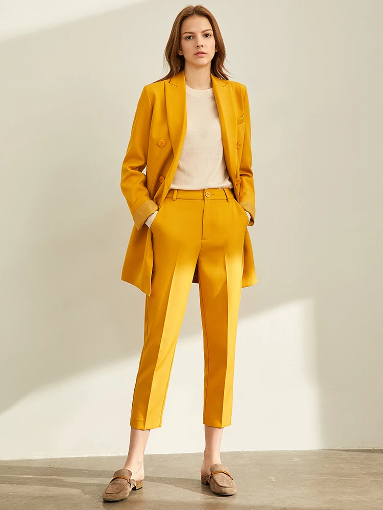 Amii Minimal Western Style Outerwear Pants Shorts Professional Suit Women New Autumn leisure suit Two-Piece Set