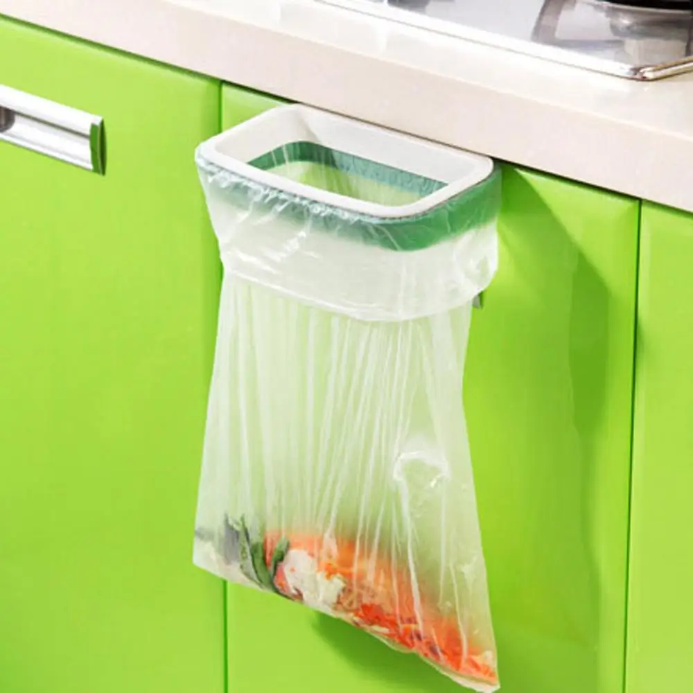 

Colorful Trash Bag Holder Cupboard Basket Hanging Trash Rack Cabinet Door Garbage Storage Bag Shelf Container Drop Shipping