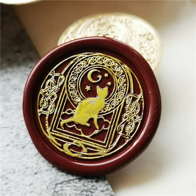 Штамп с изображением головы ночного неба звездного галактики кота в стиле ретро