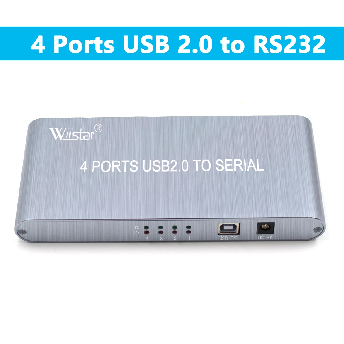 4 port USB 2.0 to RS232 Serial Cable Splitter Converter USB 2.0 to 4 Port RS232 DB9 Serial Splitter for Windows 2000 MAC OS