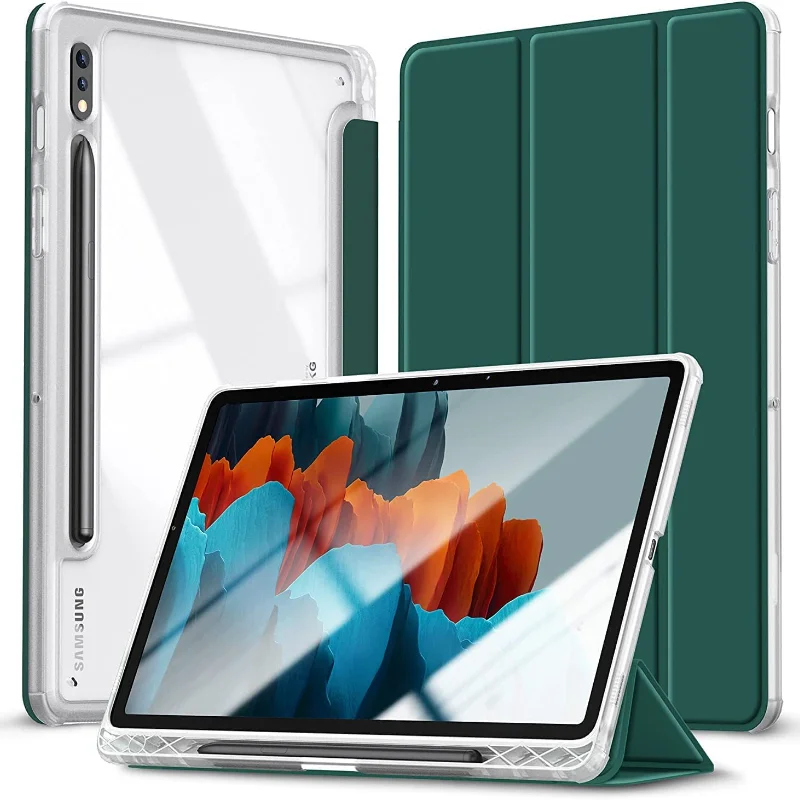 

Чехол для Samsung Galaxy Tab S7 Plus Fe, ультратонкий складной чехол с магнитной подставкой и держателем для карандашей для Samsung Tab S6 S 6 Lite