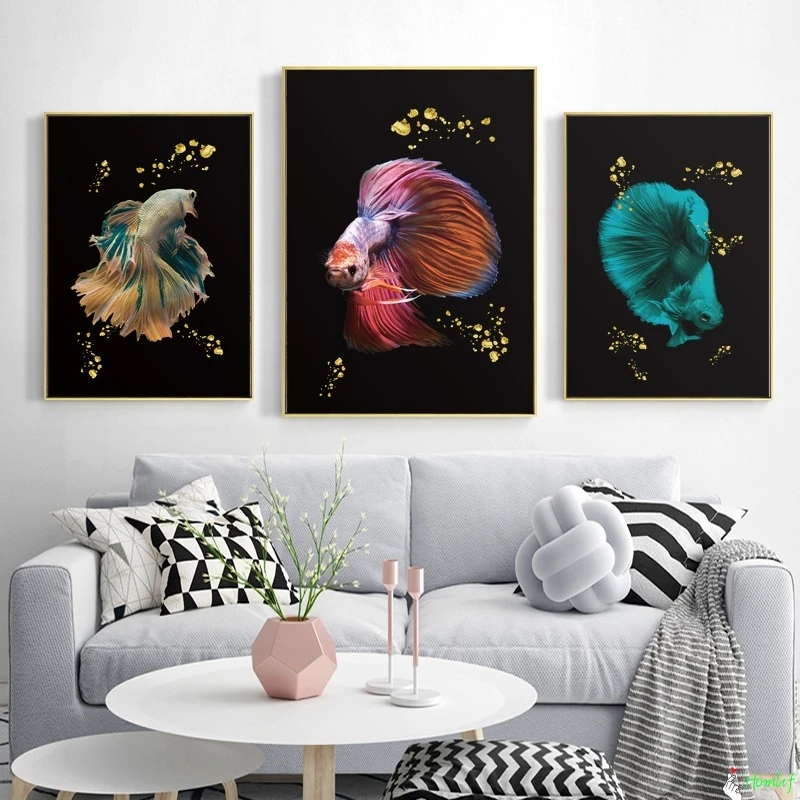 Алмазная живопись полный квадратный животный Гуппи Арт холст акварель