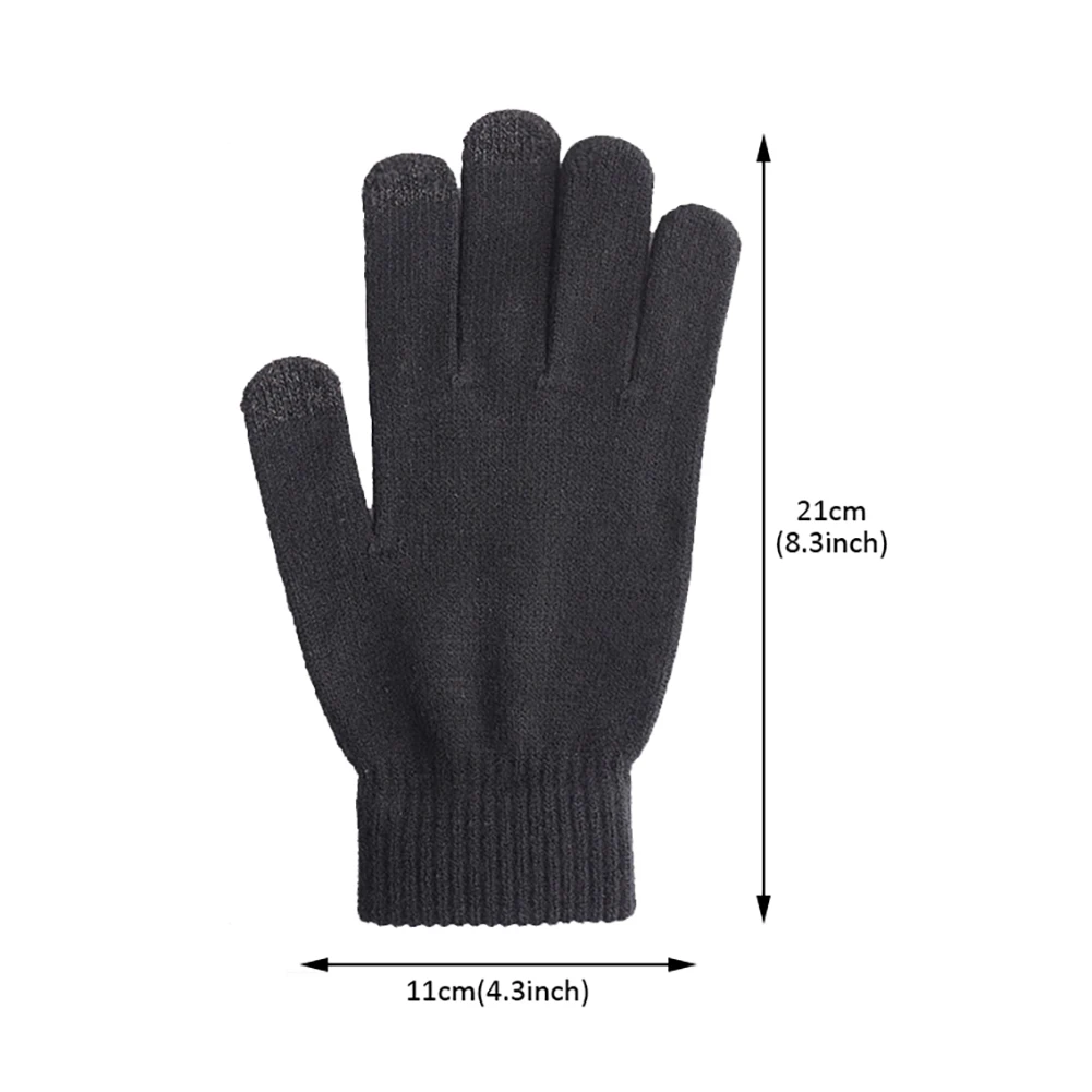 

Winter Men Touch Screen Non-slip Full Finger Elastic Warm Knitted Outdoor Gloves