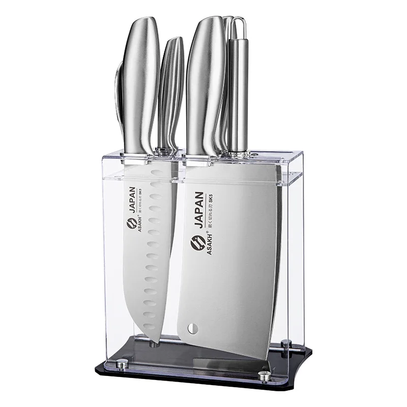 

Chef Knife 7-Piece Hollow Handle Knife Set Stainless Steel Household Slicing Kitchen Knife Kitchen Gift Knife Set