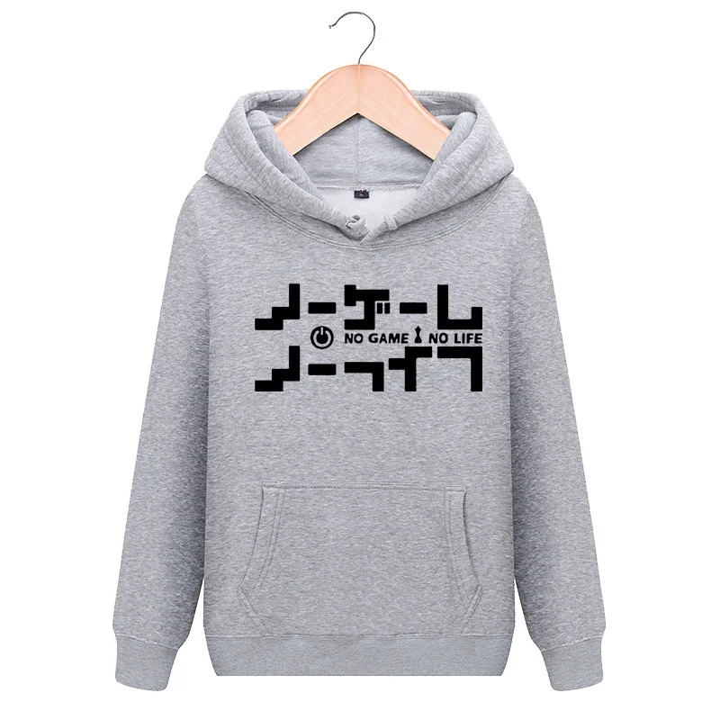 

High-Q Unisex Anime NO GAME NO LIFE ZERO Shiro Hooded Hoodie Jacket NO GAME NO LIFE Sora Cotton Casual Hoodie pullover