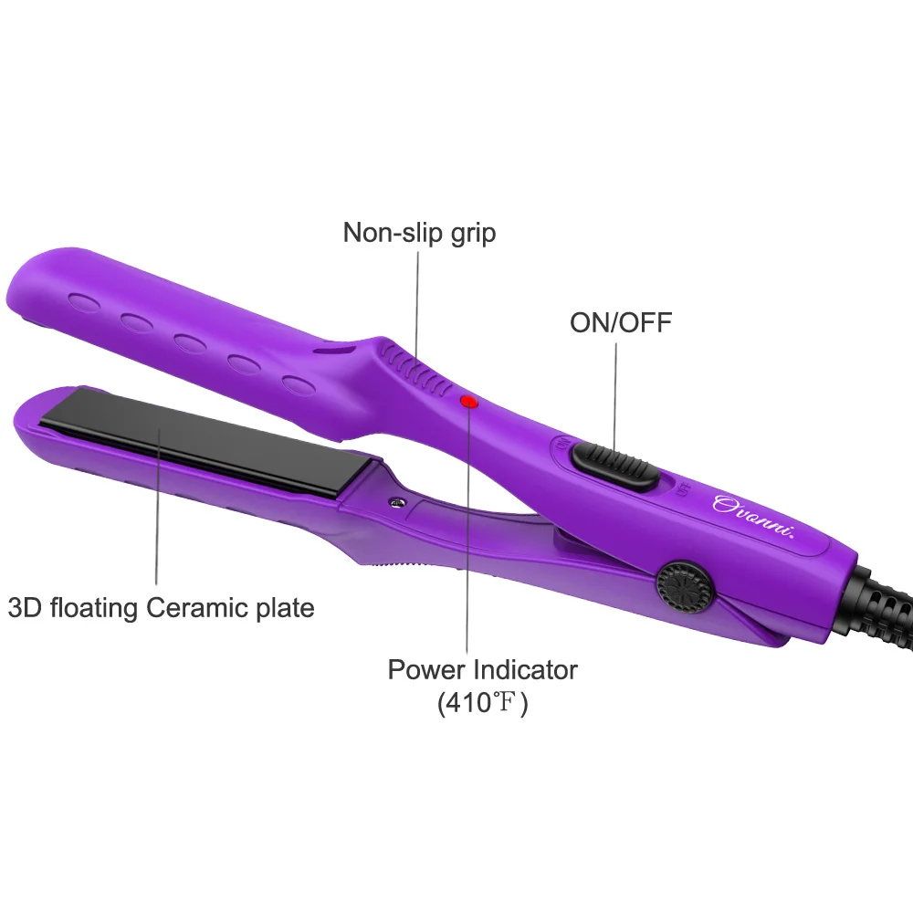 OVONNI Мини Портативный турмалиновый керамический плоский Железный Выпрямитель