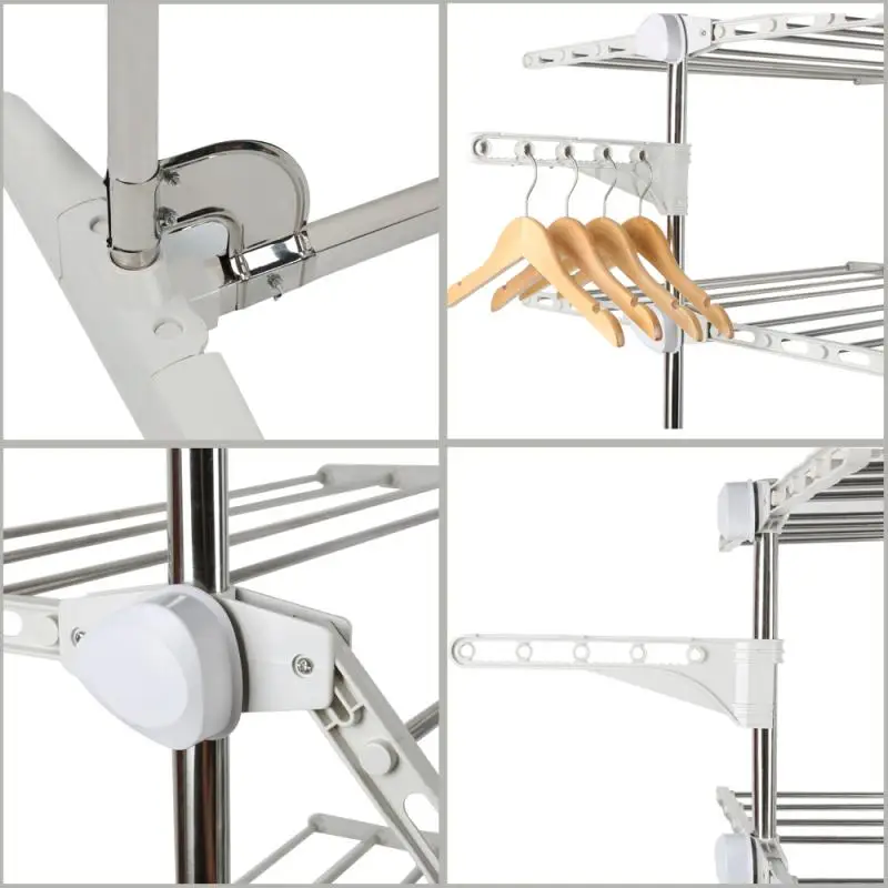 

3/4 Layers Foldable Save Space Clothes Hanger Stand Multi-function Clothes Dryer Vertical Floor Standing 3/4 Storey Linen Dryer