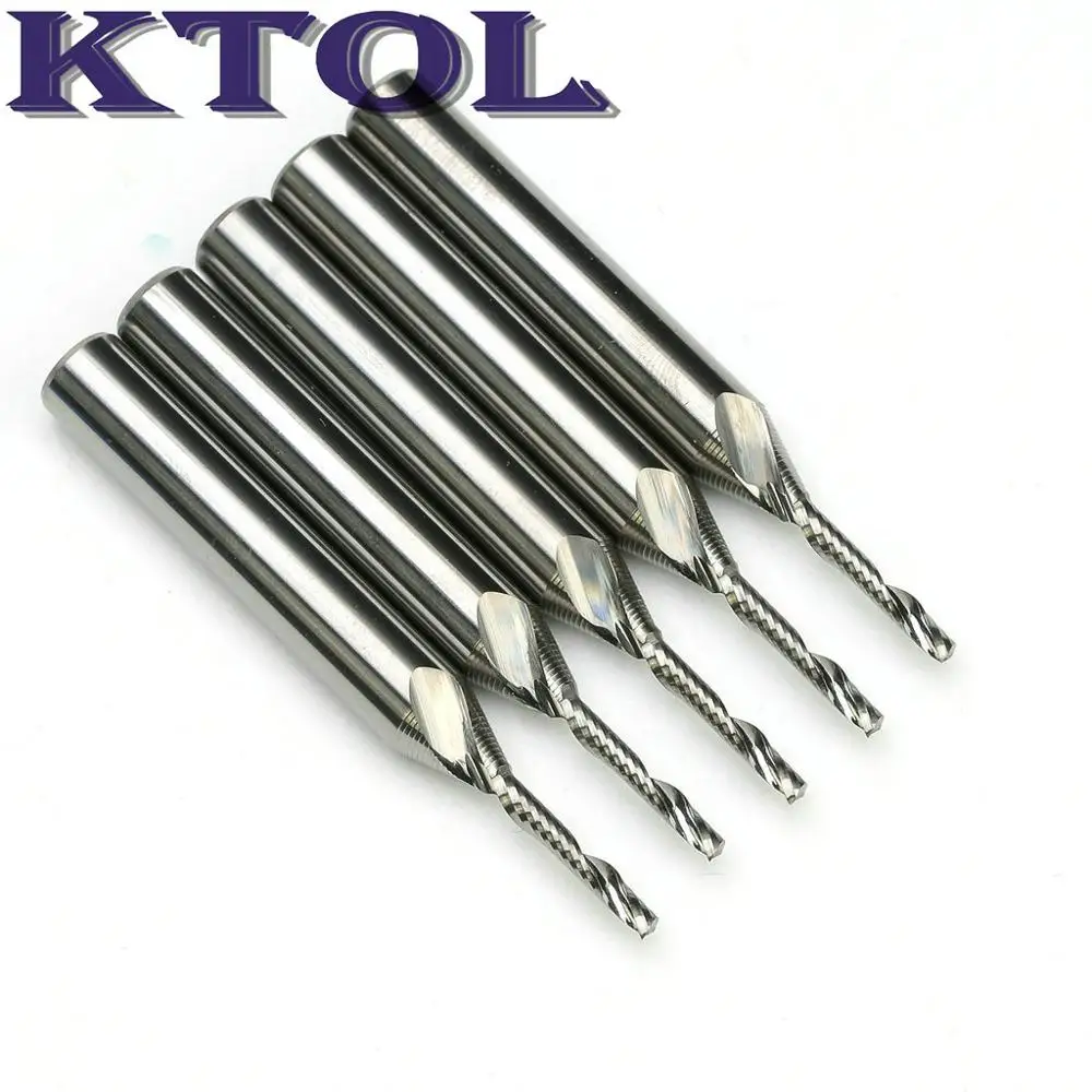 1 флейта спиральная для резки древесины акрила набор фрез из твердосплавных 6*2*12