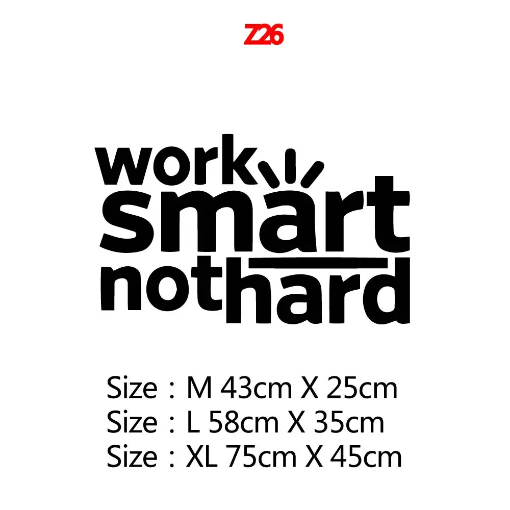 Наклейки на стену водостойкие с надписью Work Smart | Дом и сад