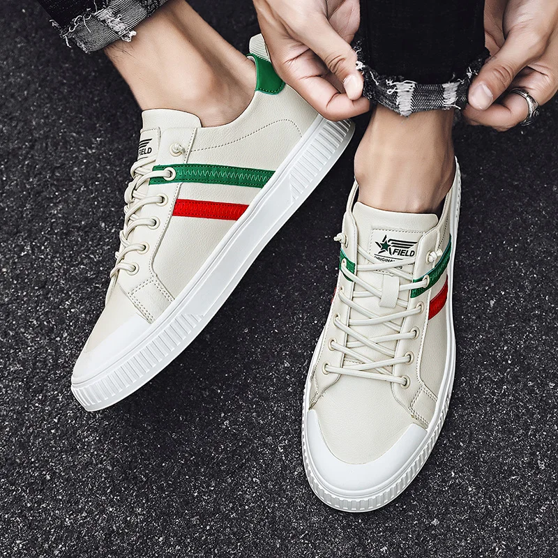 

2020 New Leather Men Shoes Sports Shoes Men Casual Shoes Fashion Shoes White Brand Shoes Men High Quality Wild Fashion Shoes