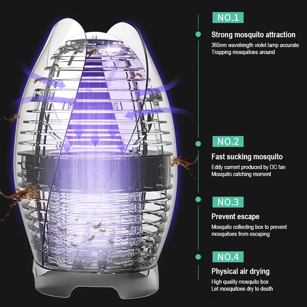 USB москитное насекомое Электрический светодиодный светильник муха Жук ловушка