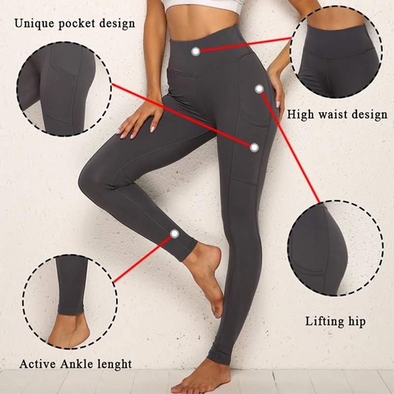 

GAOKE Leggings Women Black High Waist Push Up Leggings For Women Gym Fitness Workout Sports Casual Leggins Mujer