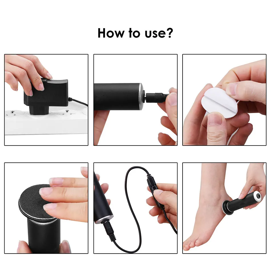 

360 Degree Pedicure Tool Electric Grinding Foot File Dead Skin Heel-File Callus Remover Callus Shaver Tools USB Rechargeable