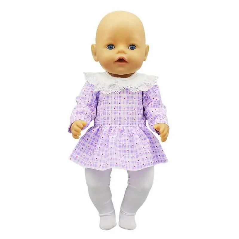 

Fit 18 inch 43cm baby new born doll clothes accessories pink blue coat white Leggings american OG girls' clothes for baby gift