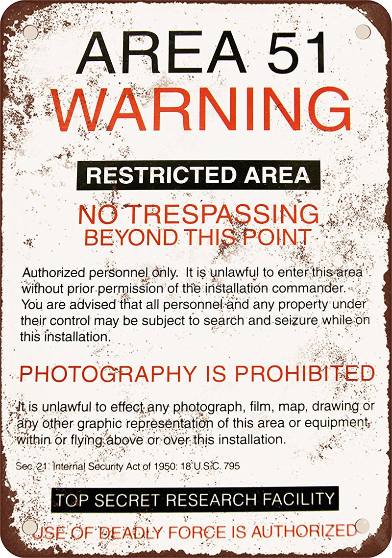 Металлический знак олова Предупреждение зона 51 опасность динозавра область