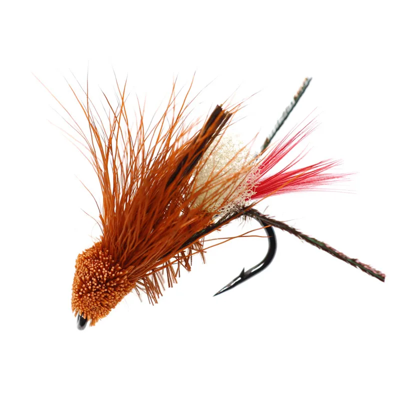 

5PCS Bionic Weed Dry Fly Funnel Rainbow Trout Bass Perch Fly Fishing Flies Lures