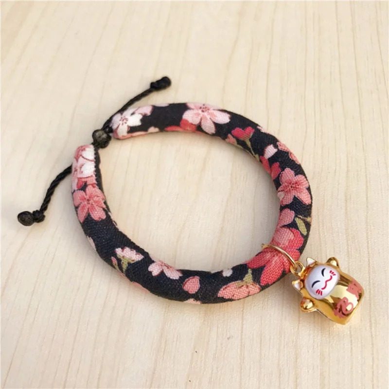 Ошейник для кошек собак ручной работы в японском стиле регулируемое ожерелье
