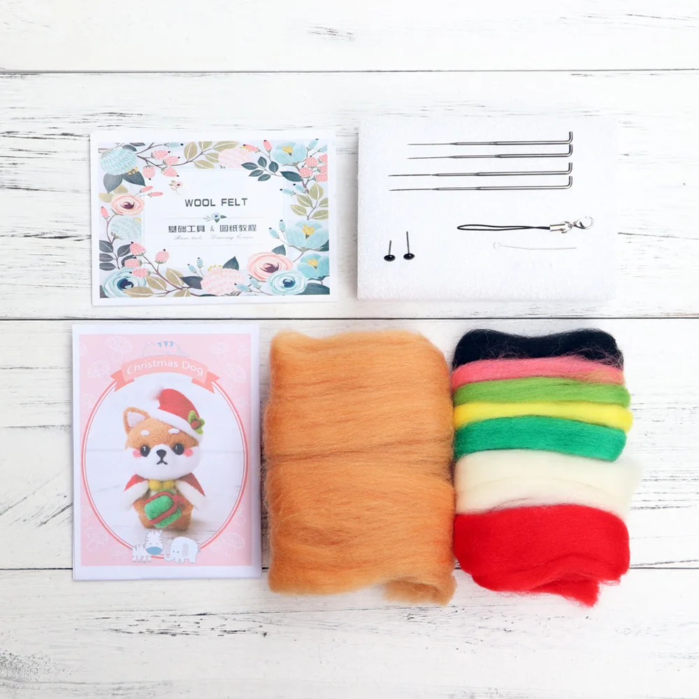 Нетканый шерстяной войлок ручной работы с набивкой DIY мультяшное животное для