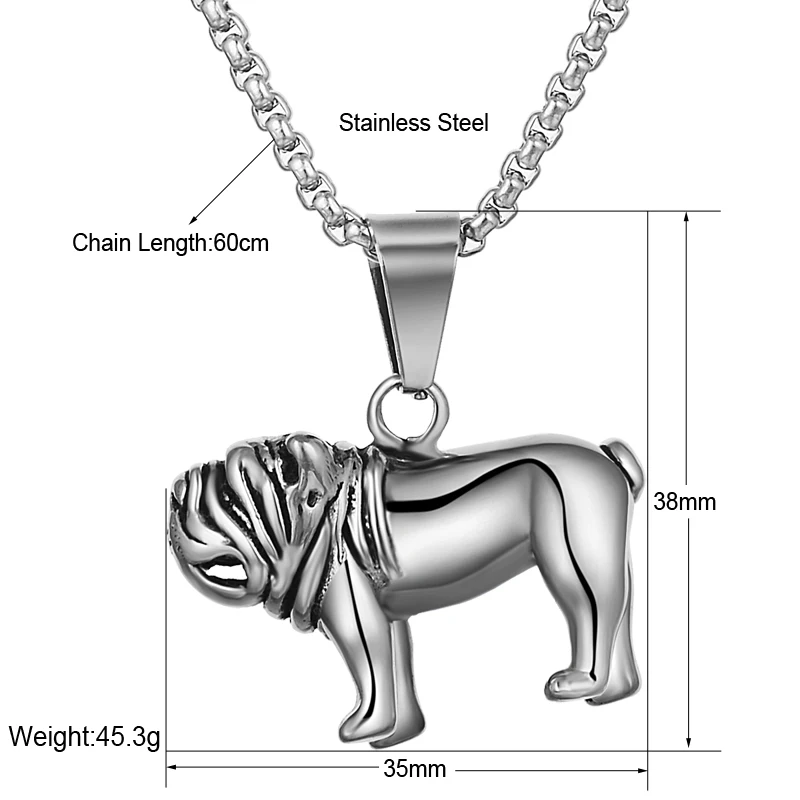 Ожерелье с подвеской в виде французского бульдога из нержавеющей стали|Цепочки| |