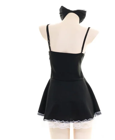 Женский костюм горничной на бретельках одежда для сна девочек кружевная