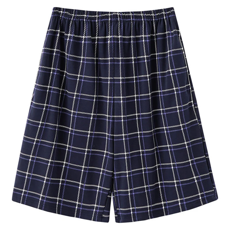 Plus Size Men Underwear Cotton Man Shorts Breathable Plaid Casual Loose Sleep Pants Homewear Male Sleepwear Pajamas Sleep Bottom