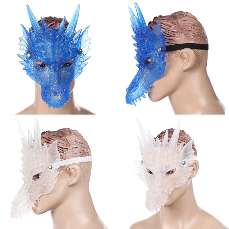 Halloween Unisex Party Mask Latex Cosplay Half Face Colourful Dragon Masks Masquerade Decor | Дом и сад