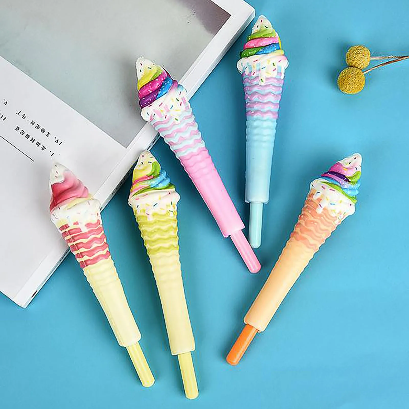 

kids Adult Creative Novelty Ice Cream Toy Pen Male Female Decompression Toy Reduce Anxiety Sensory Funny Joke Healing Toys Gifts