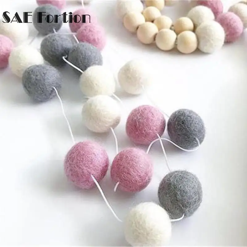 Войлочные шары детские украшения детская комната гирлянда Woll Декор VQW8827
