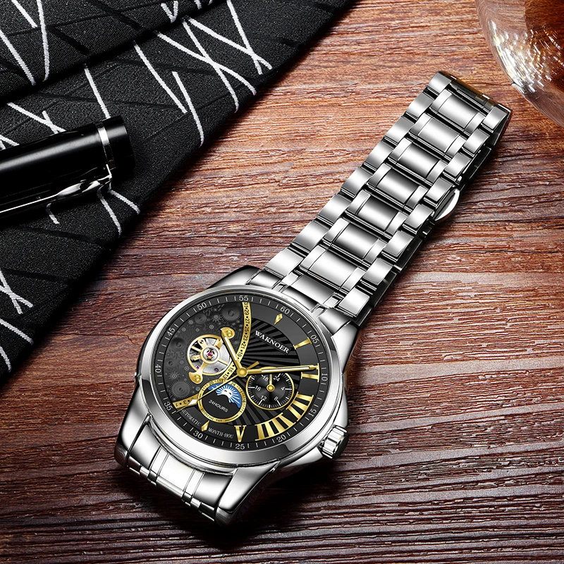 

Mes's Automatic Mechanical Watches Men 2019 Top Brand Watch Roman Numerals Business Waterproof Clock Men Relogio Masculino Saat