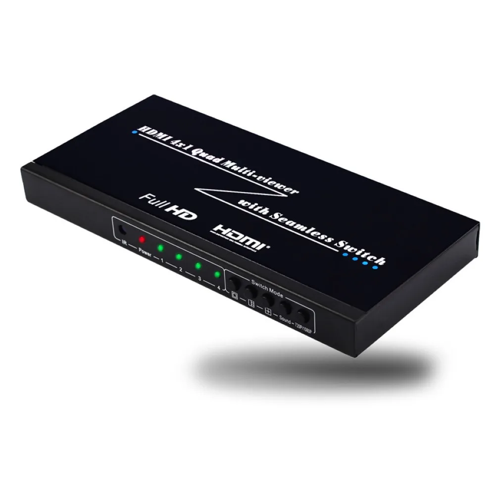 

Четырехъядерный многоэкранный бесшовный переключатель 1080p HDMI-совместимый 4-в-1 разветвитель изображения с инфракрасным пультом дистанцион...
